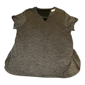 Danskin‎ Now Dri-More Athletic T-Shirt Size Large Mesh Back Lightweight Gray